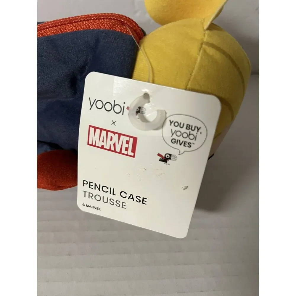 Yoobi Marvel Captain Marvel Plush Pencil Case Kids OS Blue Red‎ New Stationery